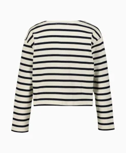 Dames Co'couture Truien*Co'Couture Pullover Classic Stripe Crop Off White