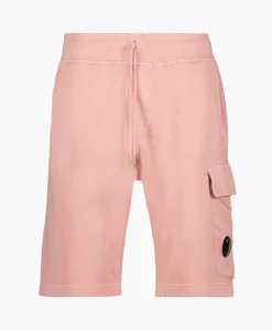 Heren Cp Company Broeken*Korte Broek Short Fleece Cargo Rose