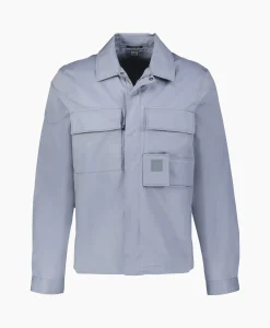 Heren Cp Company Overhemden*Overhemd Metropolis Garbadine Pocket Shirt Blauw
