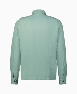 Heren Cp Company Jassen*Overshirt Broken Linen Cotton Groen