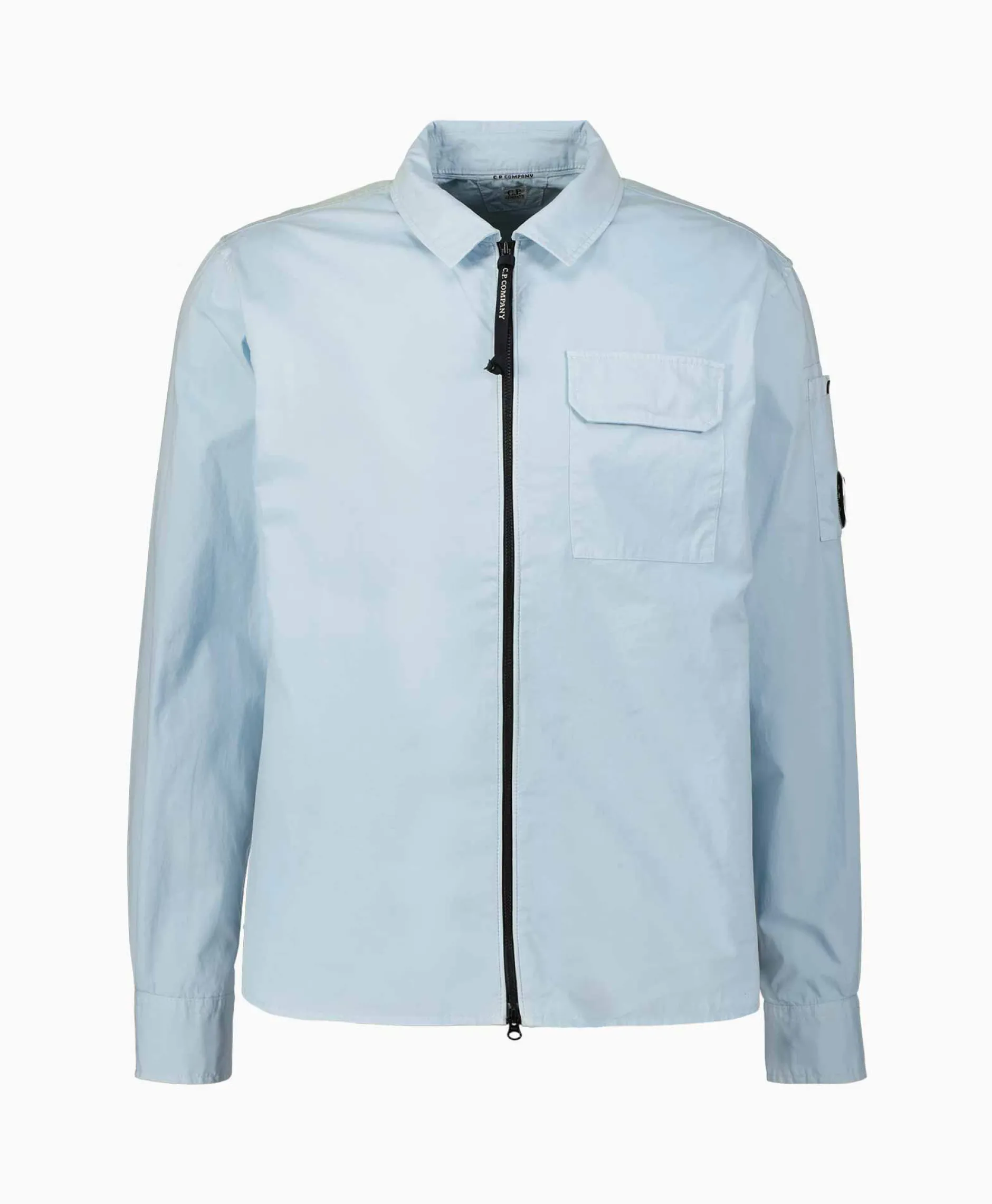 Heren Cp Company Jassen*Overshirt Gabardine Zipped Licht Blauw