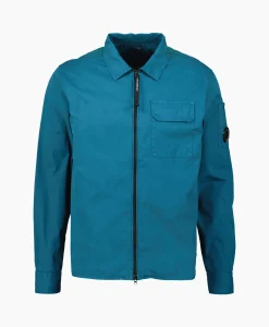 Heren Cp Company Jassen*Overshirt Gabardine Zipped Blauw