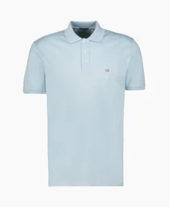 Heren Cp Company Polo's*Polo Mercerized Jersey Licht Blauw