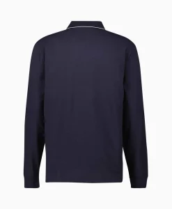 Heren Cp Company Polo's*Polo Stretch Piquet Regular Long Sleeve Donker Blauw