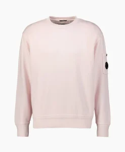 Heren Cp Company Truien*Sweater Cotton Diagonal Fleece Lens Rose