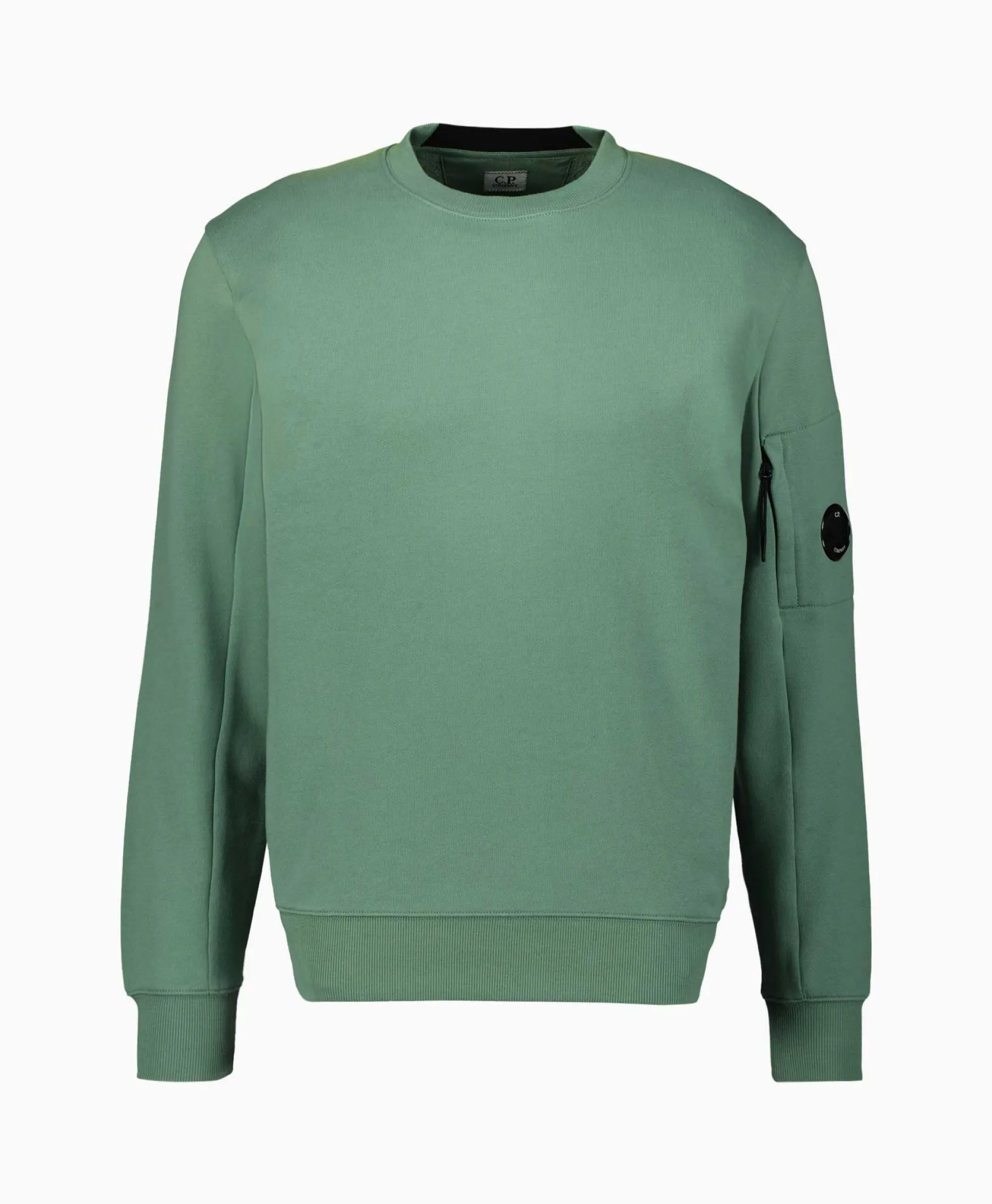 Heren Cp Company Truien*Sweater Diagonal Raised Fleece Licht Groen