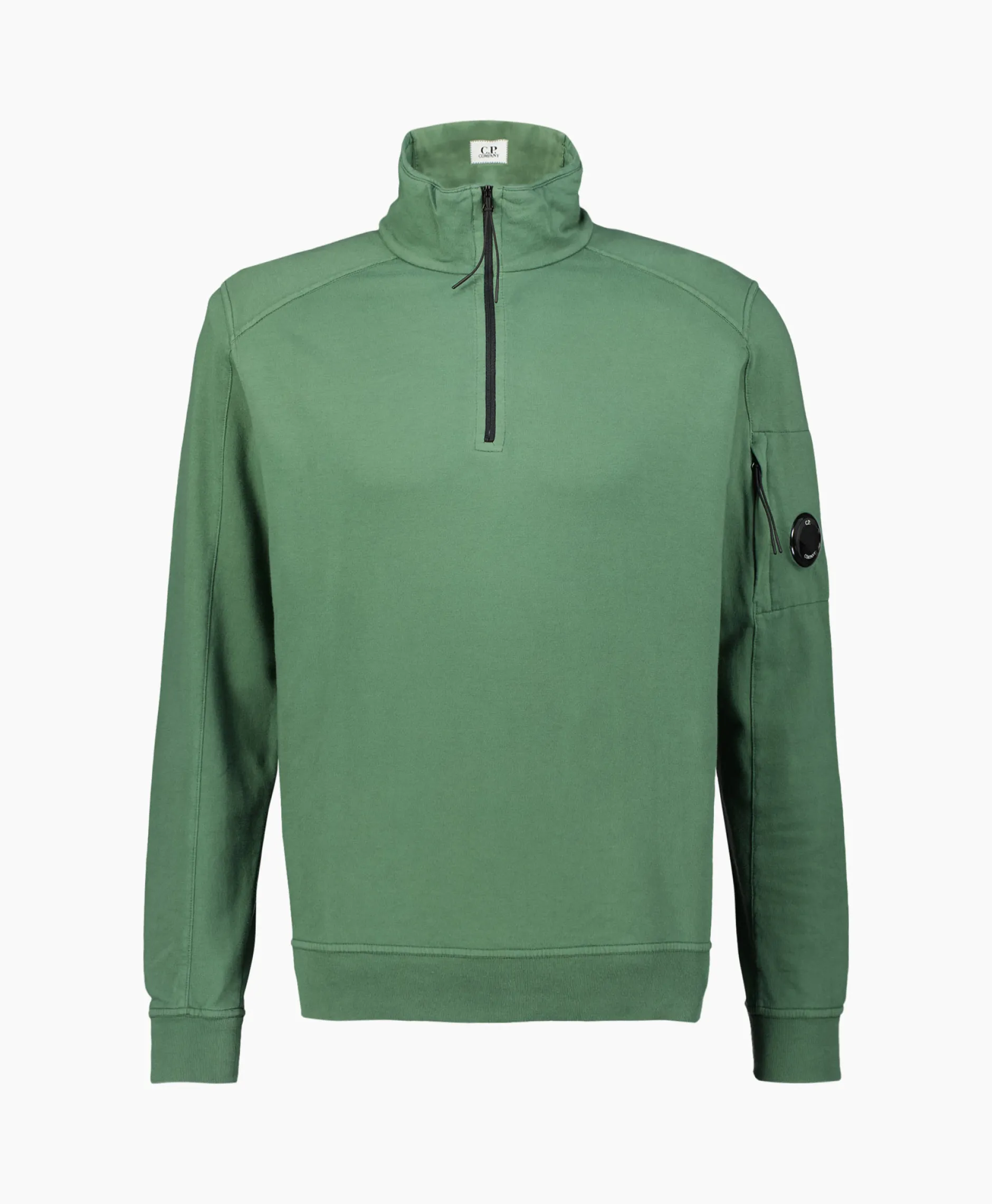 Heren Cp Company Truien*Sweater Light Fleece Zipped Groen