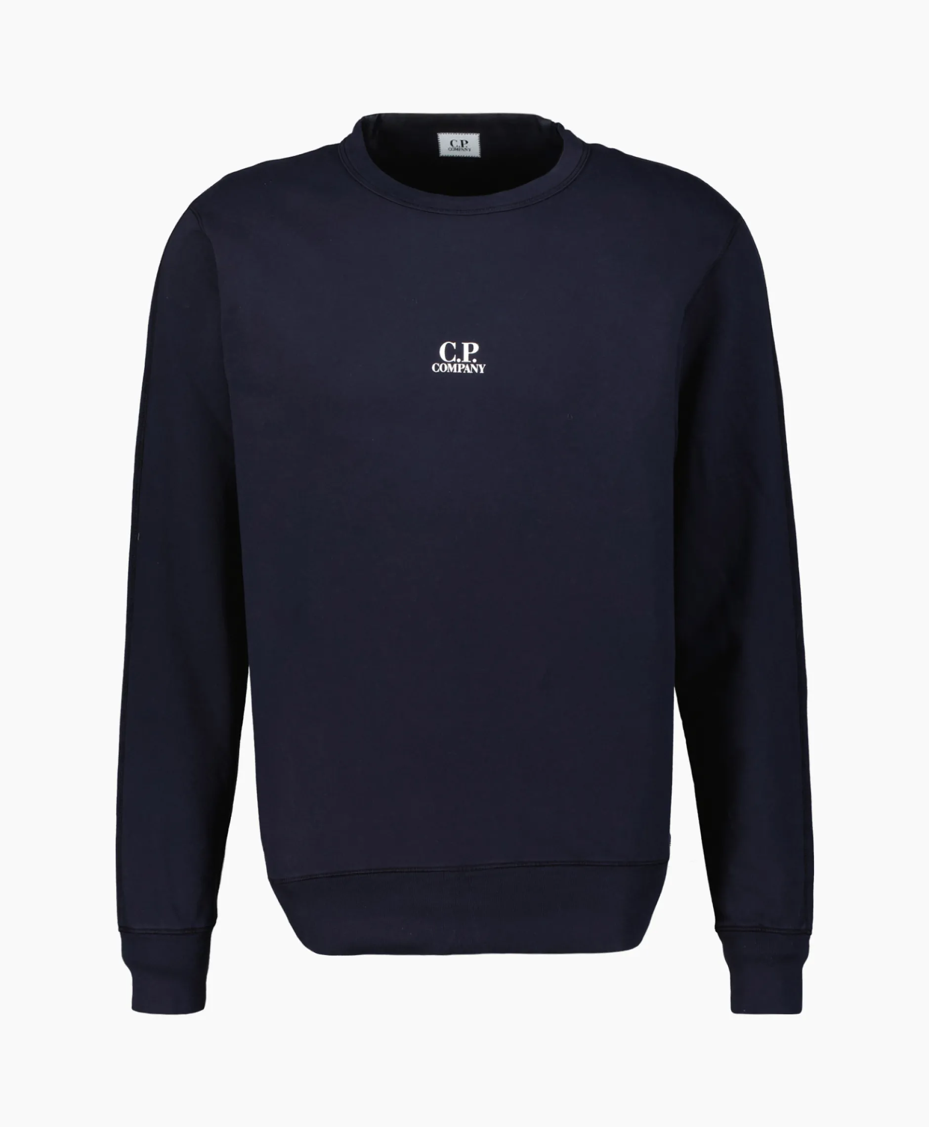 Heren Cp Company Truien*Sweater Light Fleece Logo Donker Blauw