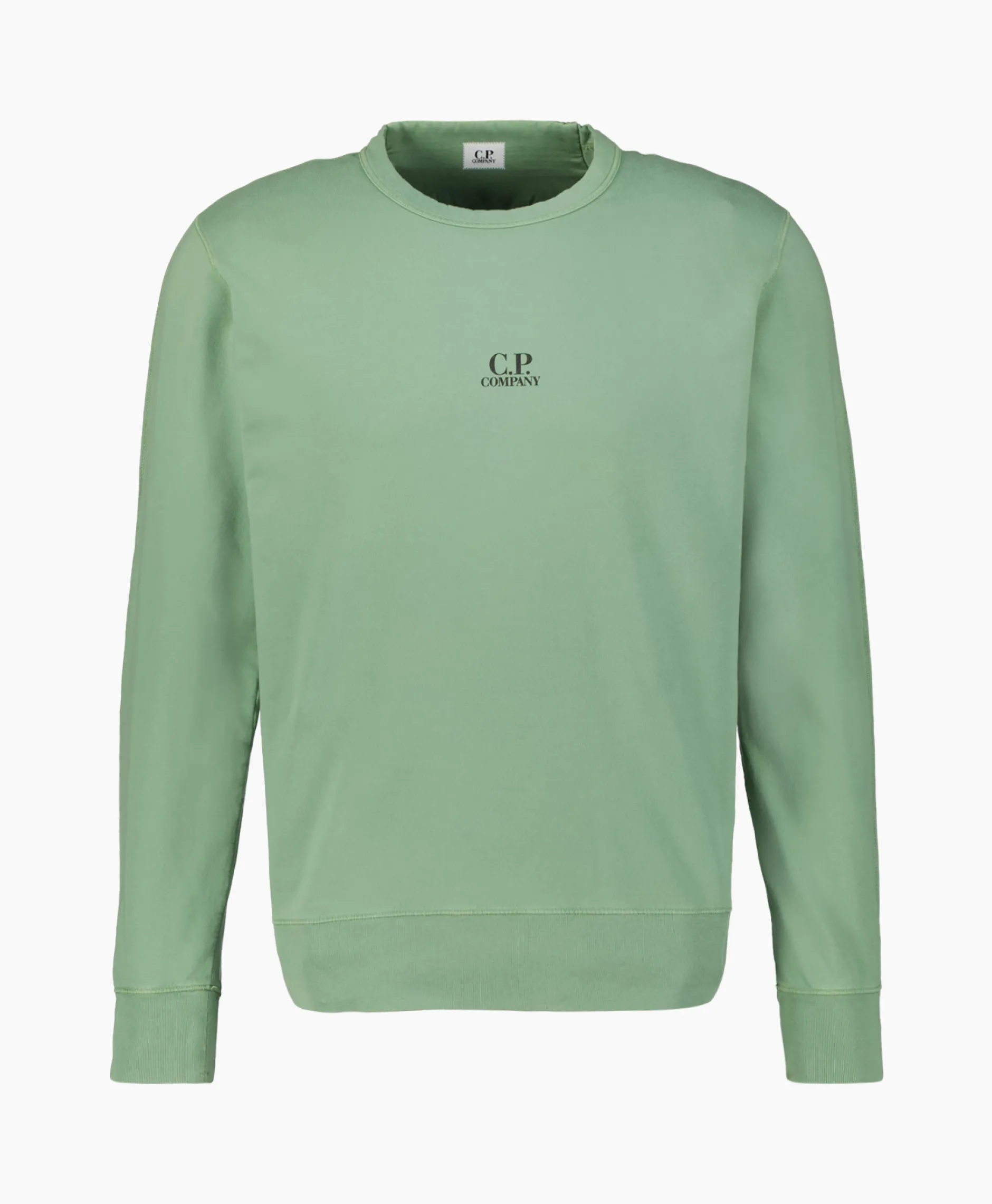 Heren Cp Company Truien*Sweater Light Fleece Logo Groen