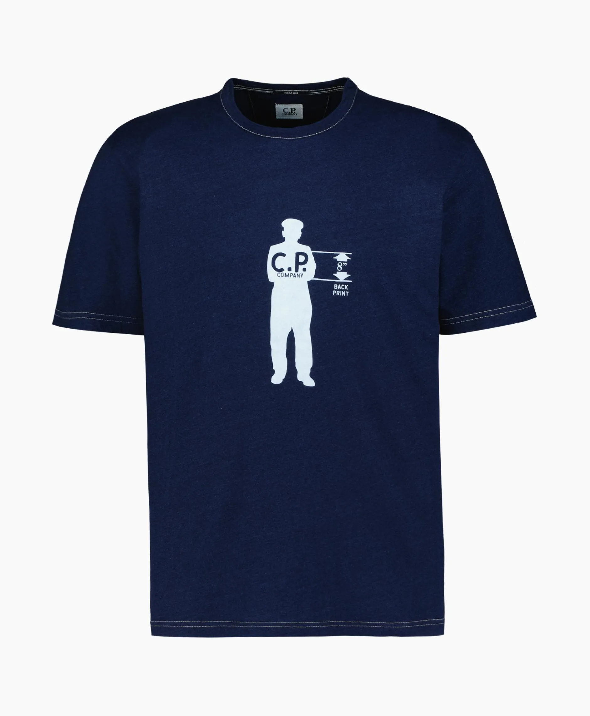 Heren Cp Company T-Shirts*T-Shirt Indigo Jersey Blauw