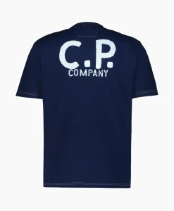 Heren Cp Company T-Shirts*T-Shirt Indigo Jersey Blauw