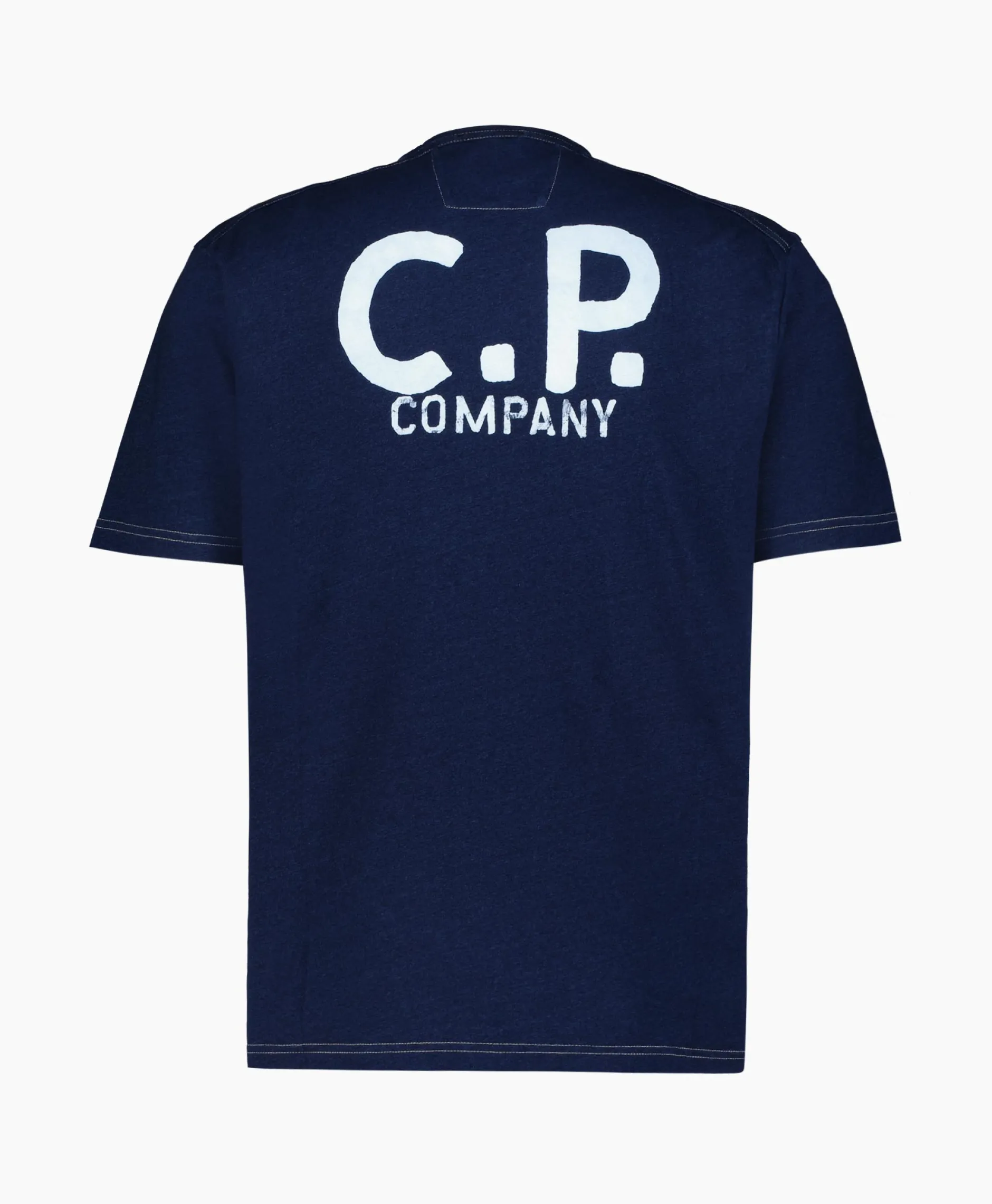 Heren Cp Company T-Shirts*T-Shirt Indigo Jersey Blauw