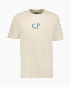 Heren Cp Company T-Shirts*T-Shirt Natural Jersey Ecru