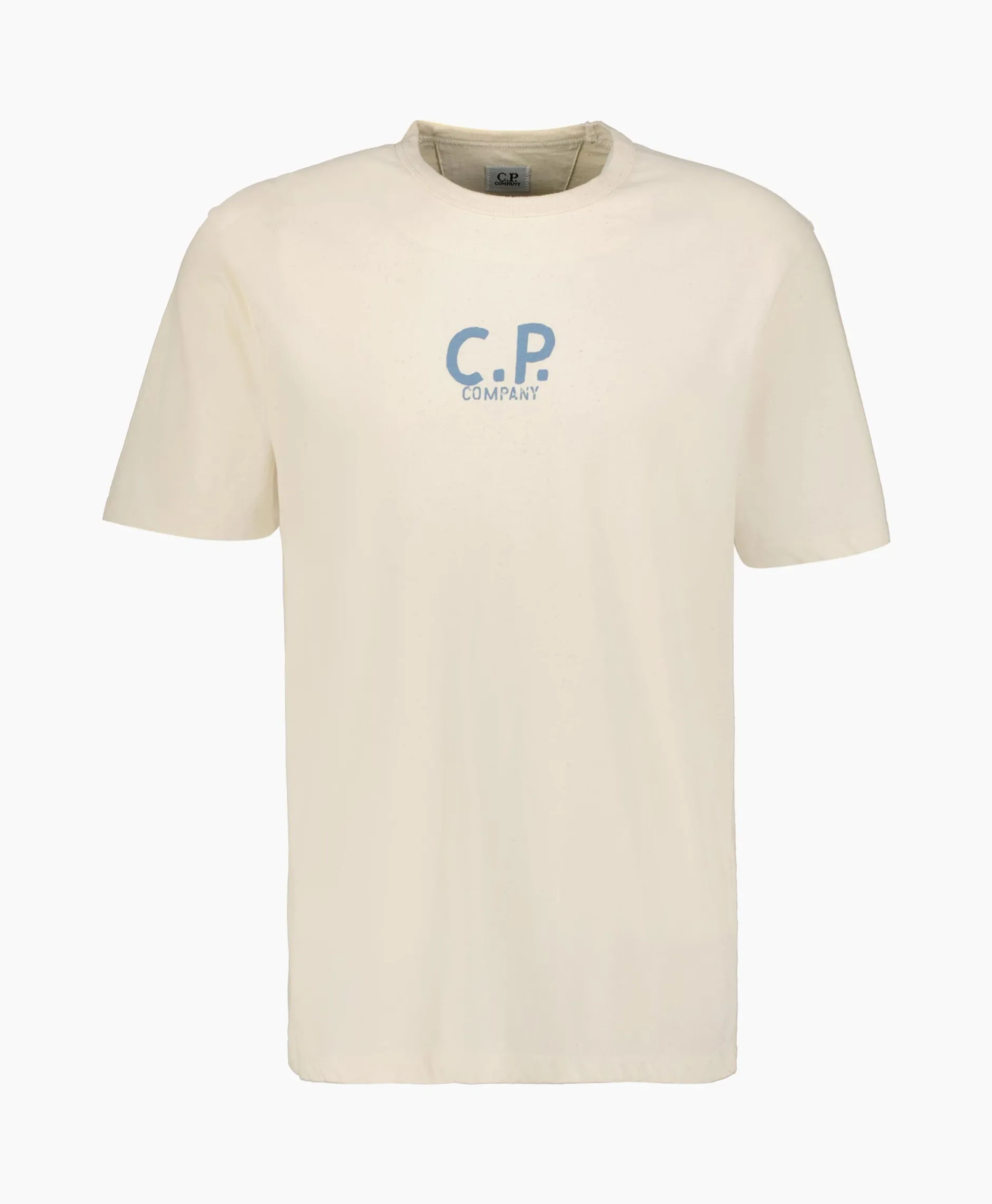 Heren Cp Company T-Shirts*T-Shirt Natural Jersey Ecru