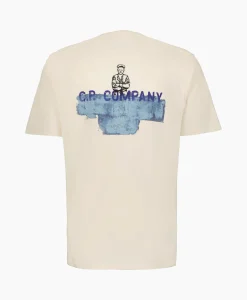 Heren Cp Company T-Shirts*T-Shirt Natural Jersey Ecru
