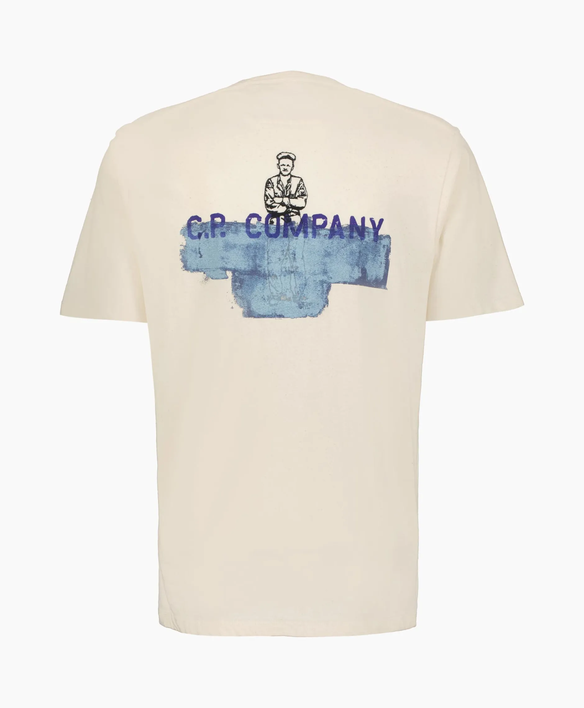 Heren Cp Company T-Shirts*T-Shirt Natural Jersey Ecru