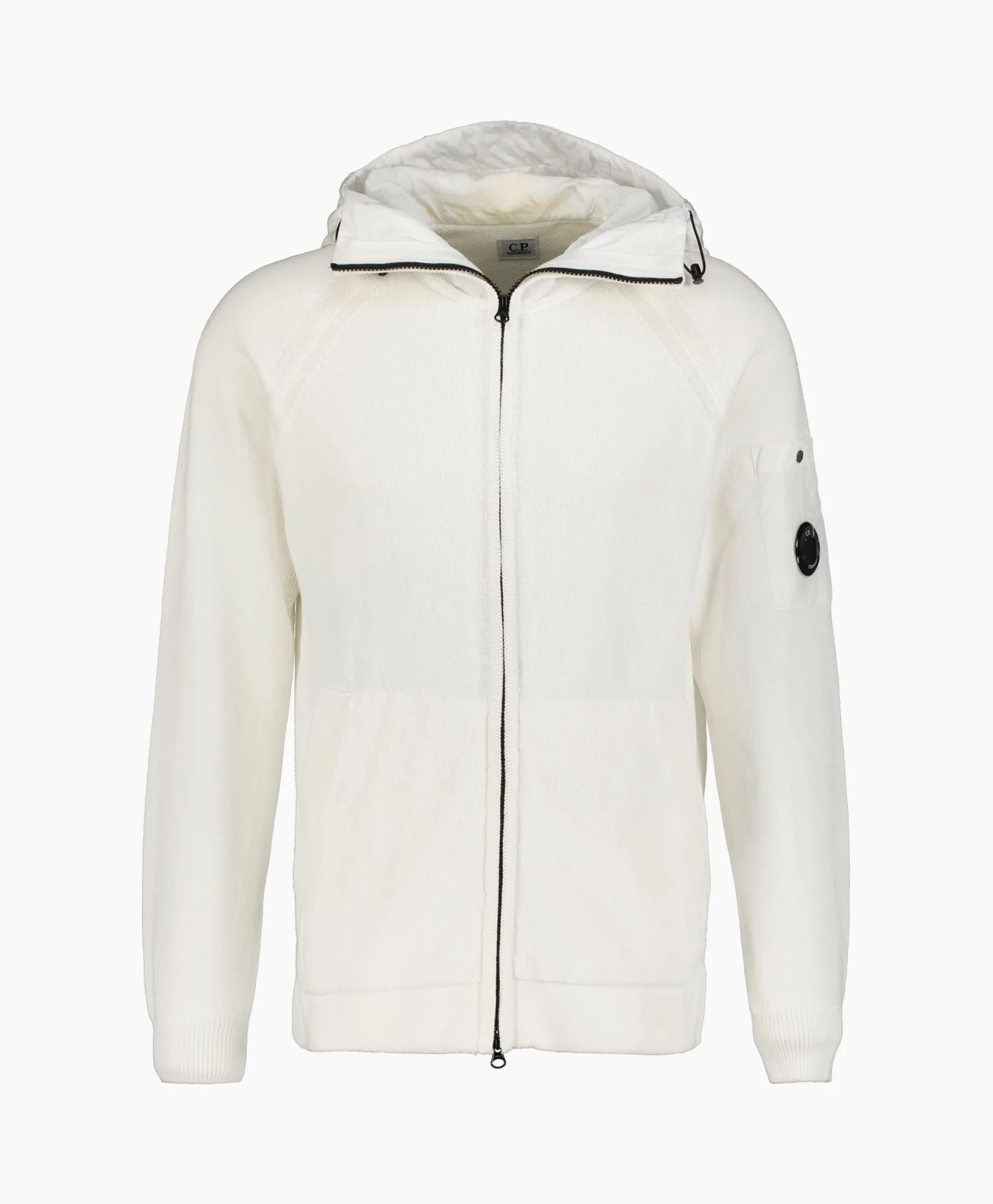 Heren Cp Company Vesten*Vest Cotton Mixed Hooded Knit Wit