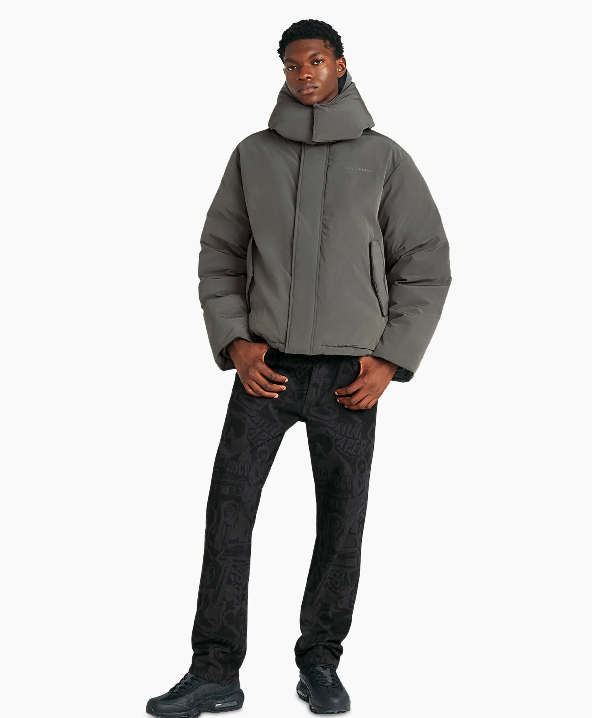 Heren Daily Paper Jassen*Gewatteerde Jas Joel Donkergrijs