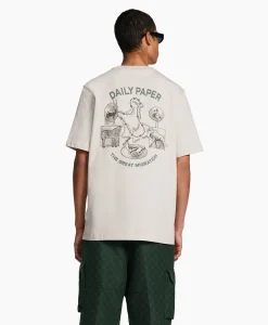 Heren Daily Paper T-Shirts*T-Shirt Korte Mouw Migration Ecru