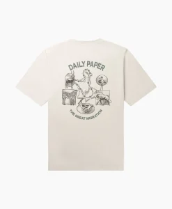 Heren Daily Paper T-Shirts*T-Shirt Korte Mouw Migration Ecru