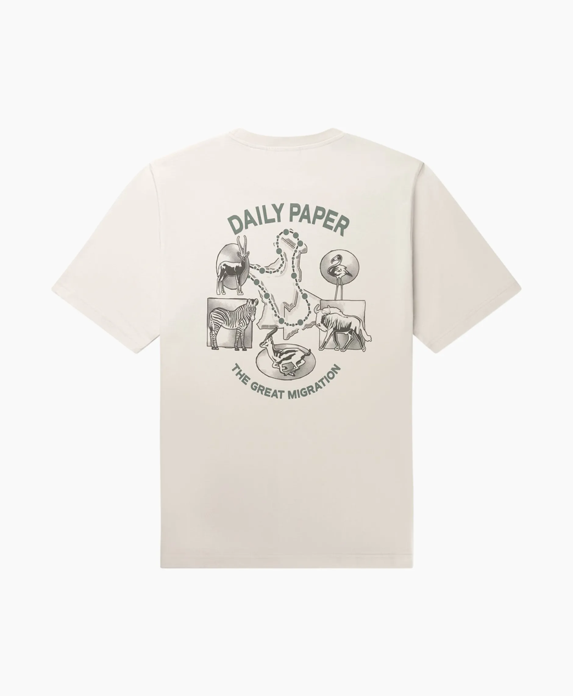 Heren Daily Paper T-Shirts*T-Shirt Korte Mouw Migration Ecru