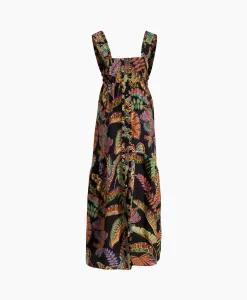 Dames Farm Rio Bruiloftskleding*Maxi Jurk Cool Foliage Black Sleeveless Zwart