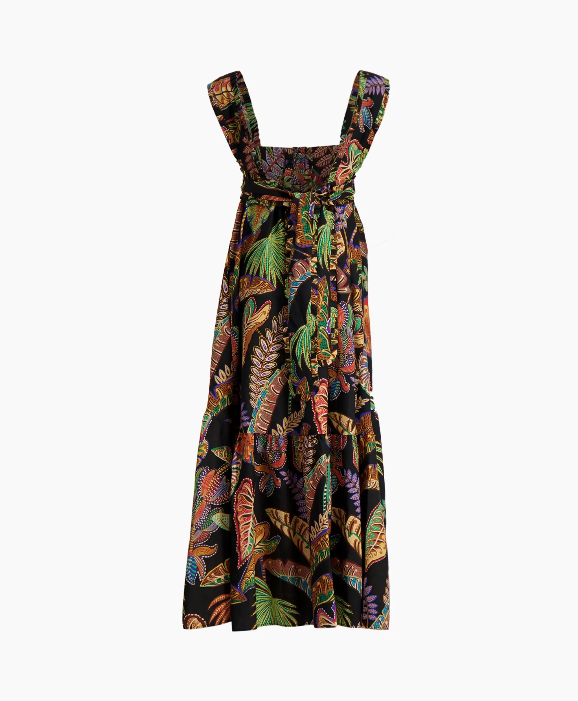 Dames Farm Rio Bruiloftskleding*Maxi Jurk Cool Foliage Black Sleeveless Zwart