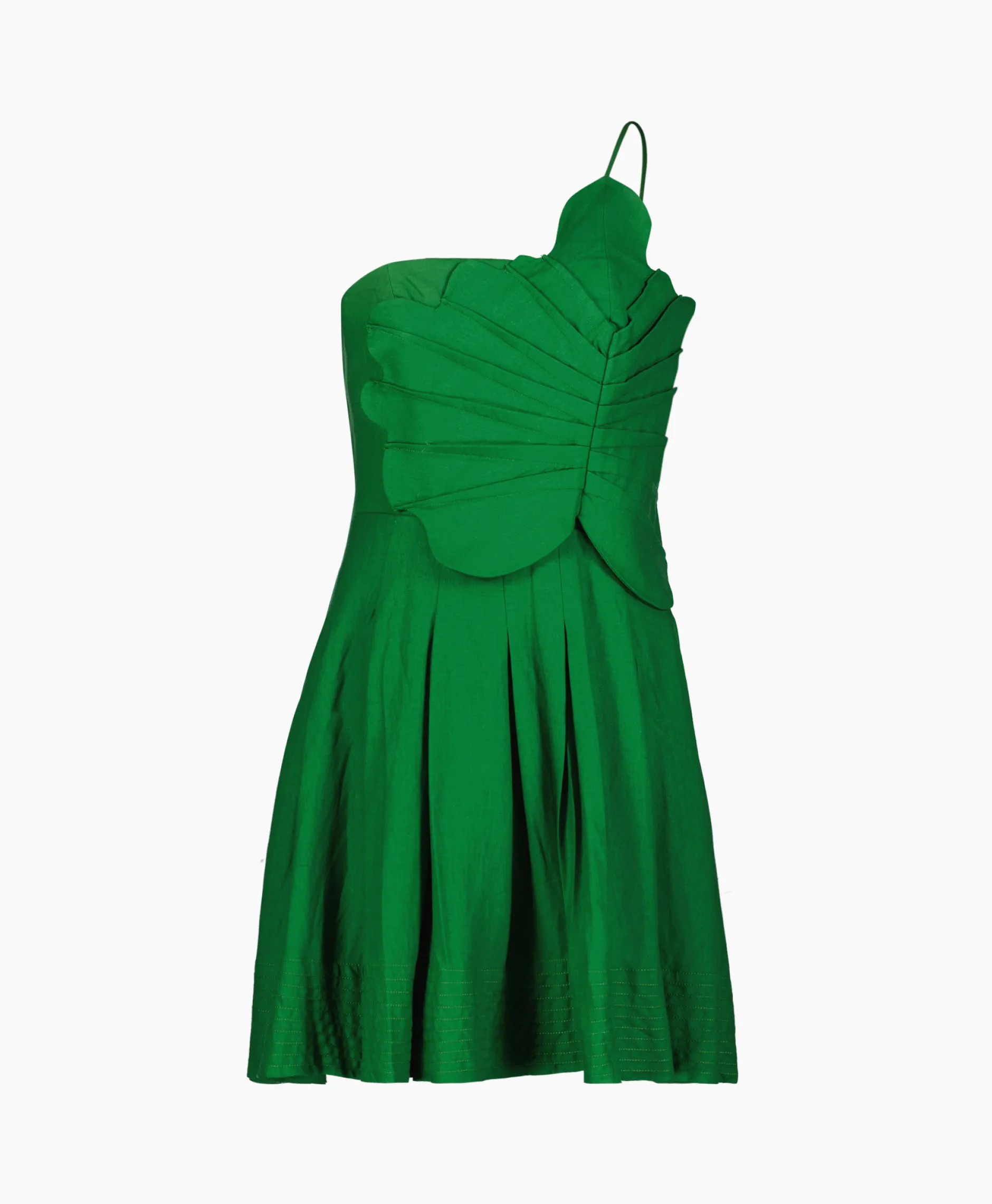 Dames Farm Rio Bruiloftskleding*Mini Jurk Green One Shoulder Lea Groen