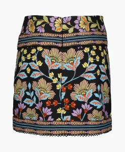 Dames Farm Rio Rokken*Minirok Flowery Black Zwart