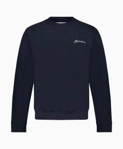 Heren Flâneur Truien*Flaneur Sweater Signature Donker Blauw