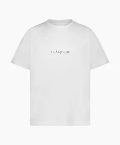 Heren Flâneur T-Shirts*Flaneur T-Shirt Korte Mouw Scribble Wit
