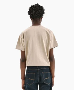 Heren Flâneur T-Shirts*Flaneur T-Shirt Korte Mouw Signature Beige