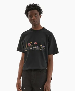 Heren Flâneur T-Shirts*Flaneur T-Shirt Korte Mouw Botanical Zwart