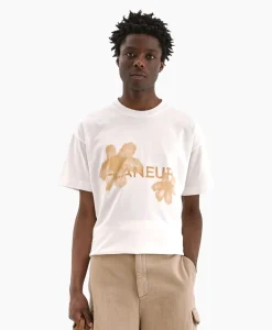 Heren Flâneur T-Shirts*Flaneur T-Shirt Korte Mouw Floral Watercolor Wit