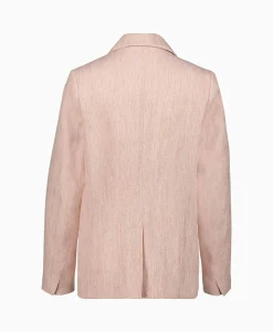 Dames Forte_forte Blazers*Blazer Linen Lurex Micro Herringbone Boxy Rose