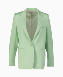 Dames Forte_forte Blazers*Blazer Slubbed Viscose Cotton Licht Groen