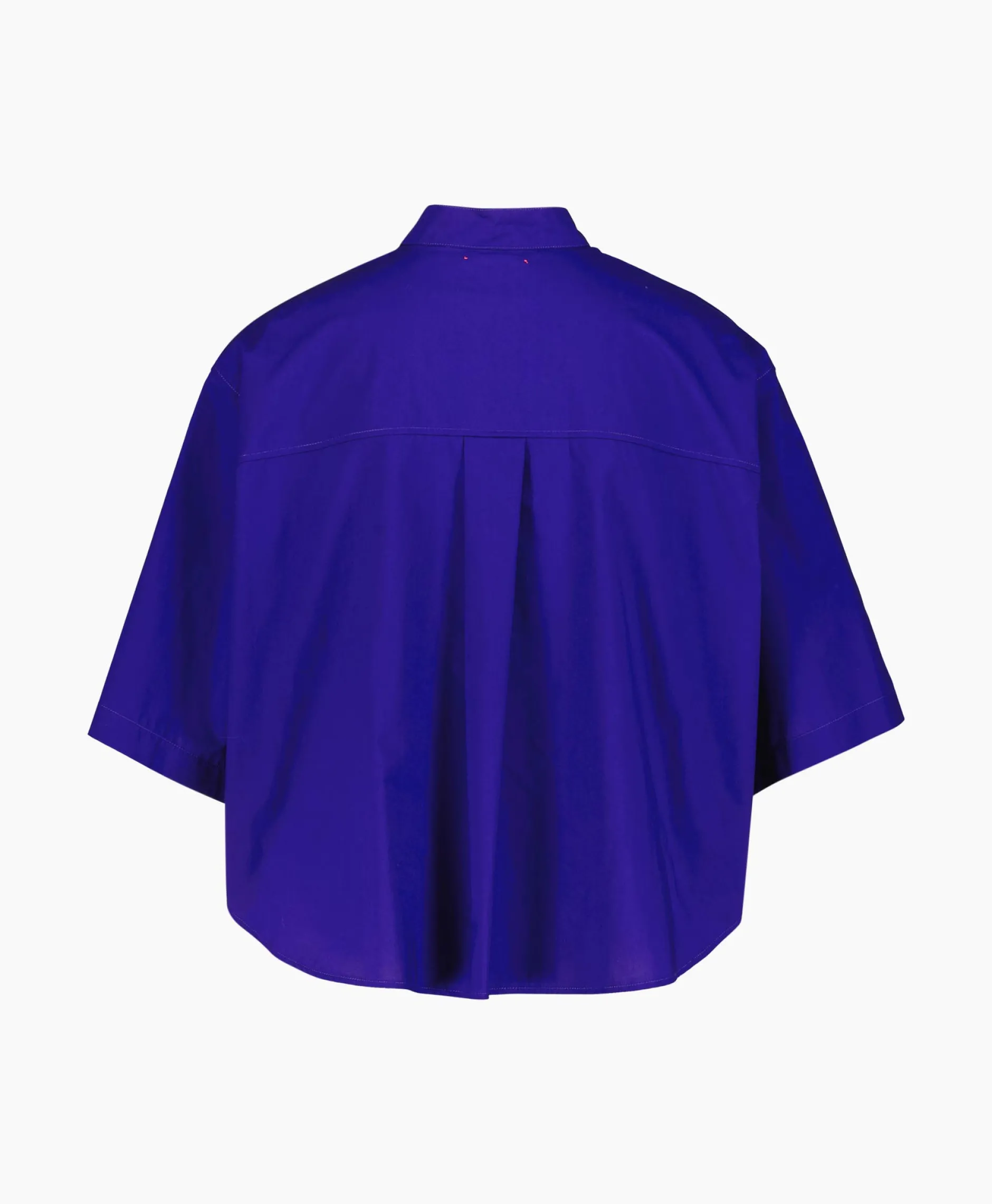 Dames Forte_forte Blouses*Blouse Bci Cotton Popeline Half Sleeves Paars