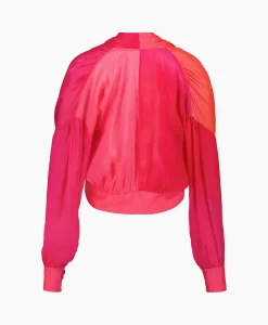 Dames Forte_forte Blouses*Blouse Crepon Silk Shaded Sash Pink