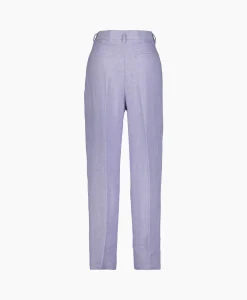 Dames Forte_forte Broeken*Pantalon Chic Linen Herringbone High Waist Lila