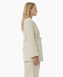 Dames Ganni Blazers*Blazer Textured Suiting Tiestring Beige