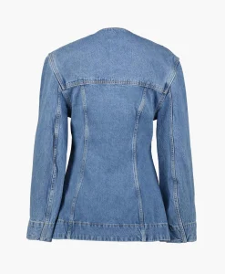 Dames Ganni Jassen*Jack Cutline Denim Fitted Midden Blauw