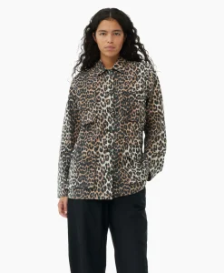 Dames Ganni Jassen*Jack Washed Cotton Canvas Bruin