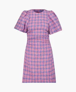 Dames Ganni Jurken*Mini Jurk Check Suiting Dress Pink