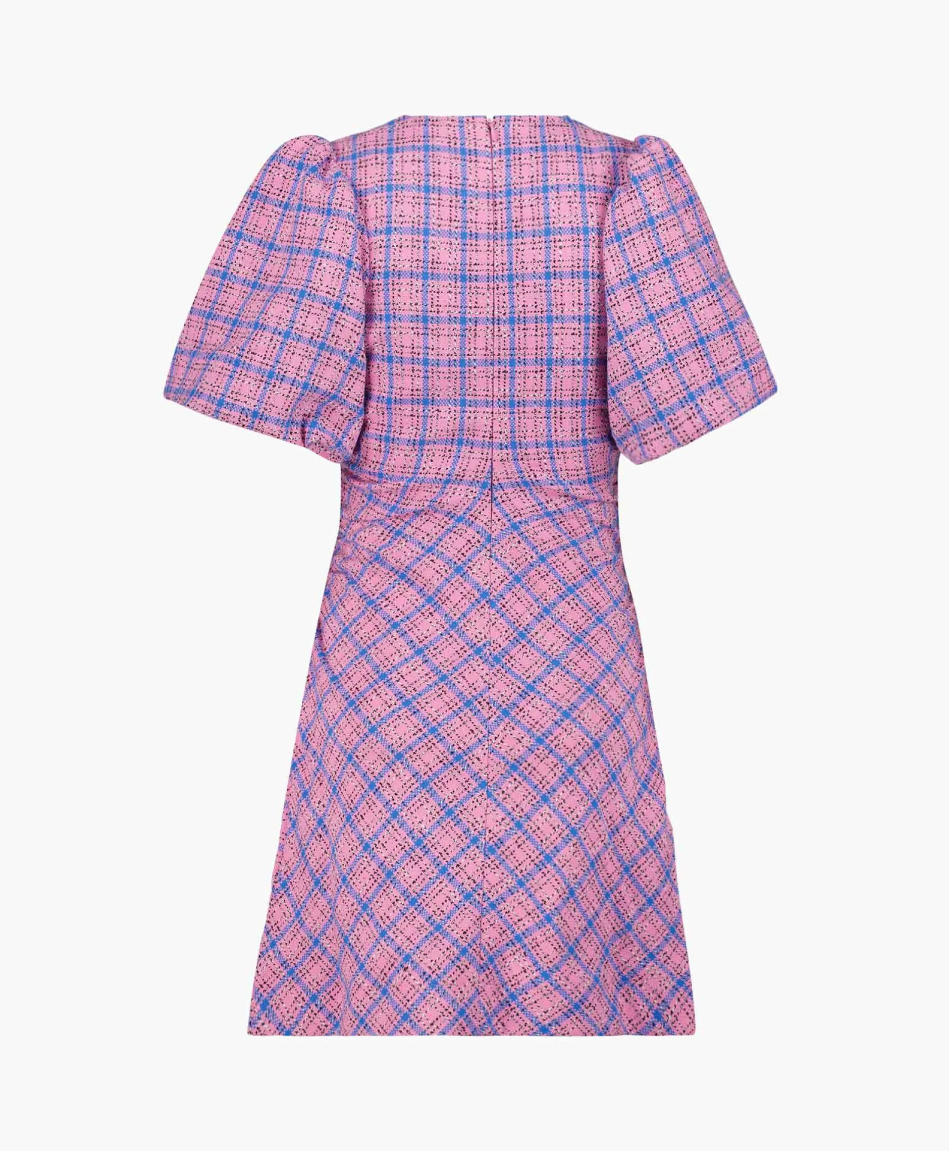 Dames Ganni Jurken*Mini Jurk Check Suiting Dress Pink