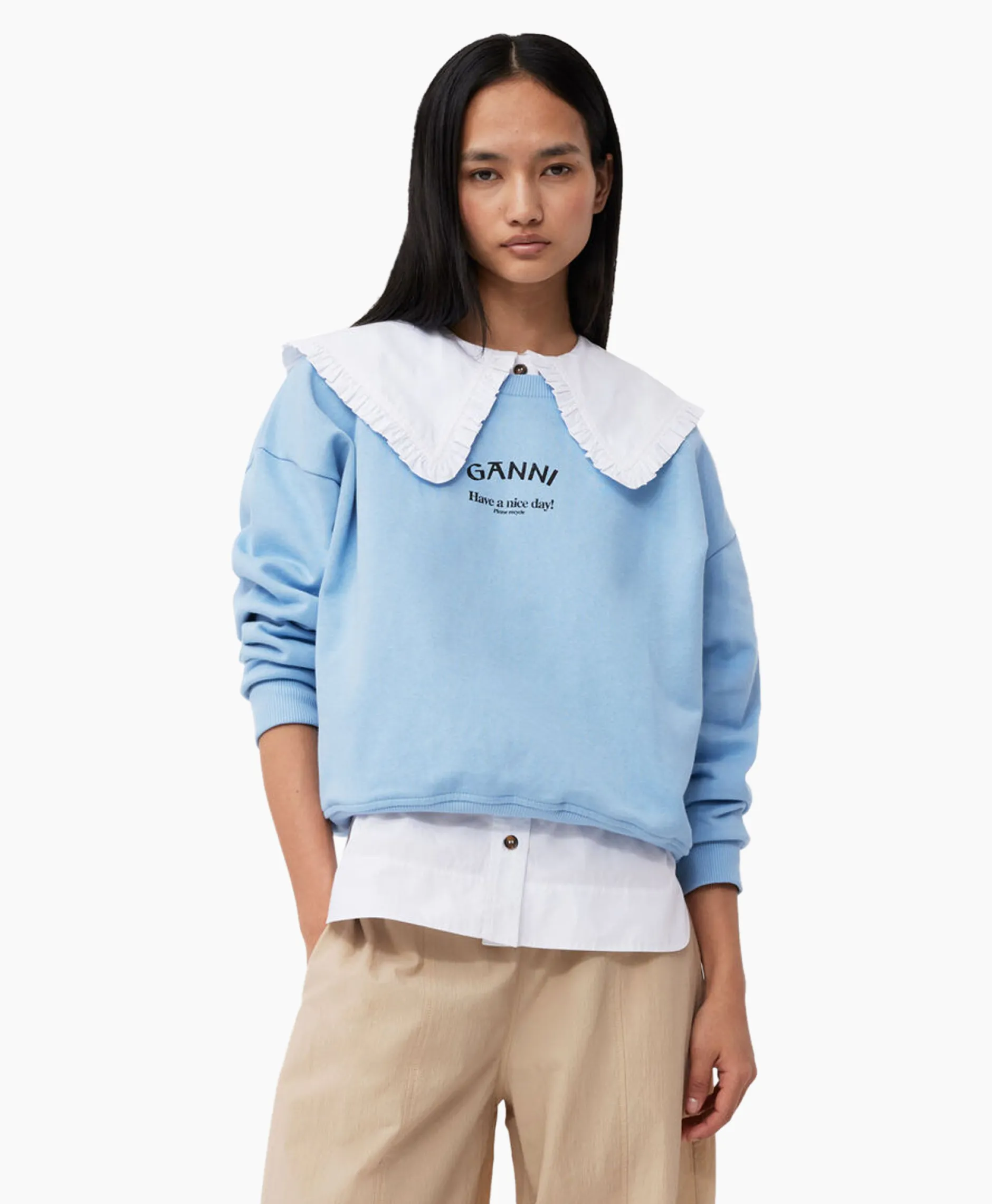 Dames Ganni Truien*Pullover Isoli Oversized Blauw