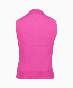 Dames Ganni Truien*Spencer Cashmere Mix Sleeveless Polo Pink