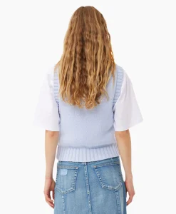 Dames Ganni Truien*Spencer Cotton Rope Licht Blauw