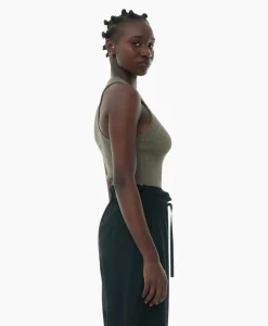 Dames Ganni T-Shirts & Tops*Top Melange Knit Sleeveless Bruin