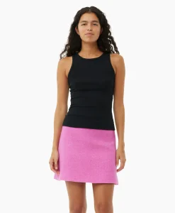 Dames Ganni T-Shirts & Tops*Top Soft Cotton Rib Tank Zwart