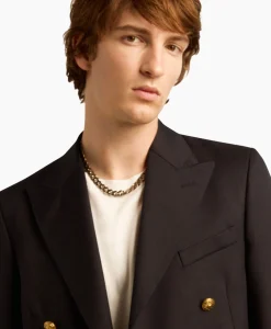 Heren Golden Goose Colberts*Blazer Golden M's Double Breasted Gabardine Wool Donker Blauw